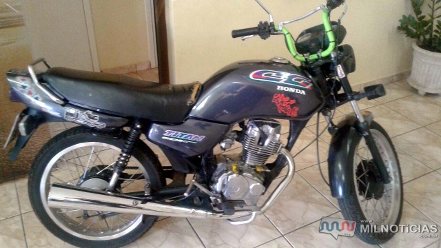 Motocicleta Honda/CG BSL 7197, usada pela dupla para cometer o assalto. Foto: Divulgação