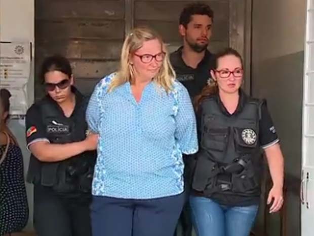 Vereadora Luciana Kubiaki é presa em Guaíba (Foto: Reprodução/RBS TV)