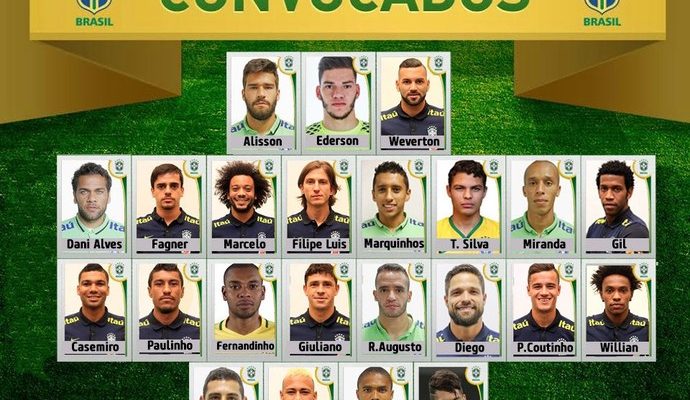 A lista de convocados para os duelos contra Uruguai e Paraguai (Foto: Reprodução/Twitter)