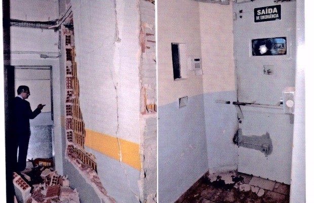 Fotos mostram estrutura interna totalmente destruída em empresa de Ribeirão (Foto: Reprodução / EPTV).