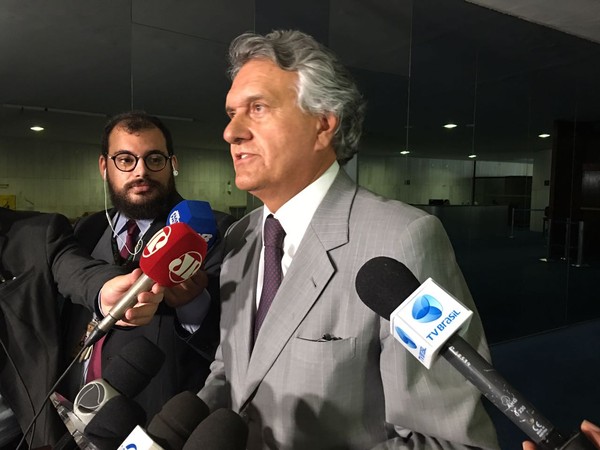O líder do DEM no Senado, Ronaldo Caiado (GO), durante entrevista nesta terça (Foto: Gustavo Garcia/G1).