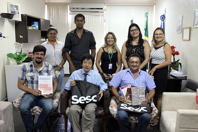 Jamil, secretária Elaine Vogel e Sesc conversam sobre o desenvolvimento da cultura no município através do “Circuito Sesc de Artes. Foto: Secom/Prefeitura