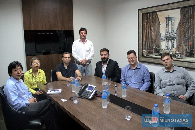 Equipe do Governo de Andradina é recepcionada pelo empresário Marcos Antônio Pompei. Foto: Secom/Prefeitura