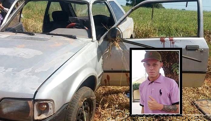 Matheus Maronezi (detalhe), morreu e um colega se feriu em um acidente de carro ocorrido na tarde de domingo (2), em Guararapes. Foto: Regionalpress