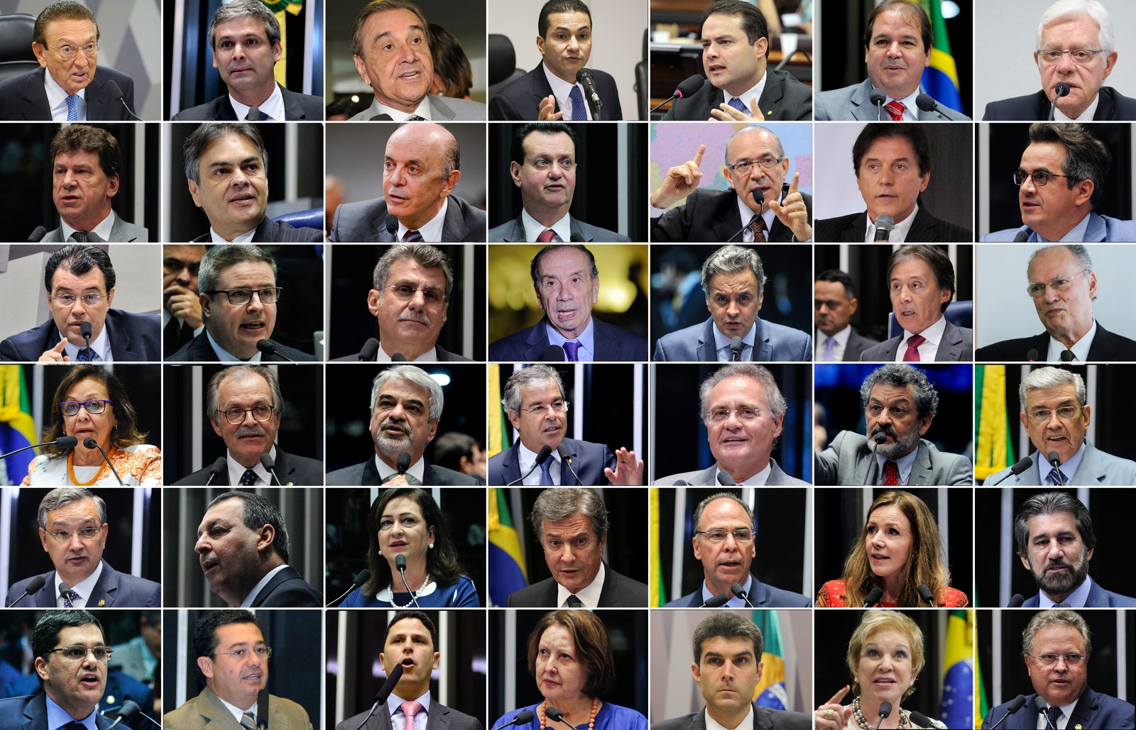Montagem com parte dos investigados na lista do ministro Edson Fachn. Foto: Depto Arte/G1