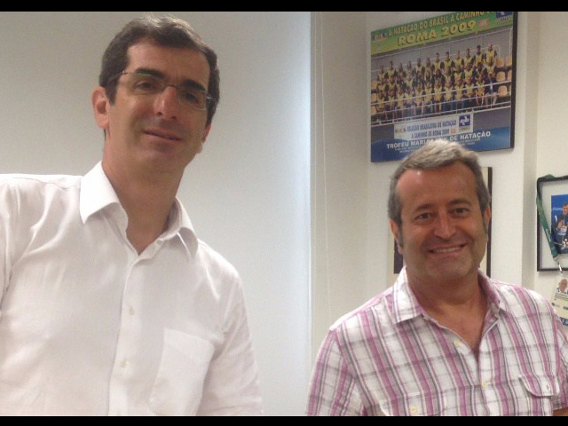 Andradinense Ricardo Prado (dir.), assumiu como novo coordenador geral da esportes da CBDA. Foto: CBDA/Divulgação