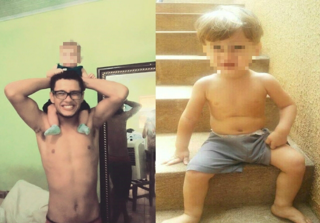 Wesley Sotto dos Santos e seu filho, de 2 anos. (Fotos: Reprodução/ Rede social).