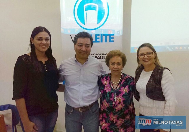Reunião define ações em Andradina com o gestor estadual do Programa Viva Leite, Paulo Uehara, e a diretora do DRADS, Marta Helena Pimenta. Secom/Prefeitura
