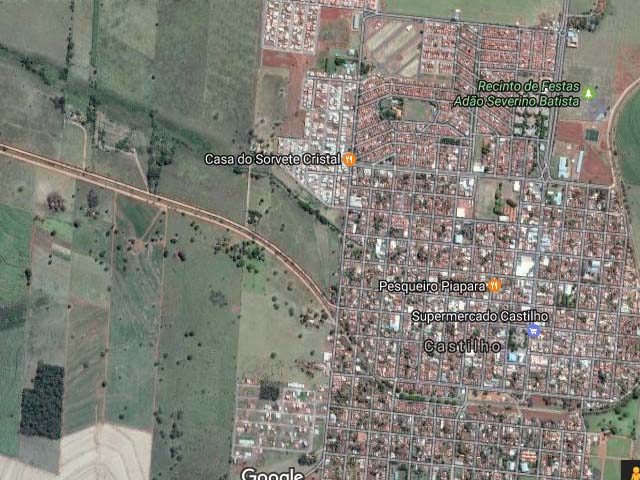 Corpo foi localizado na estrada vicinal que demanda ao bairro Junqueira, que margeia a linha do trem. Foto: Google Maps
