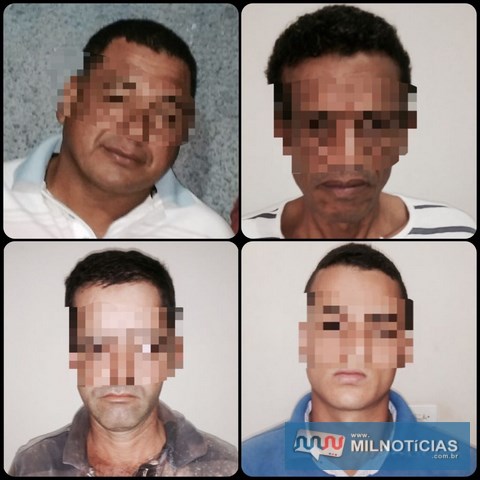 Os quatro capturados foram encaminhados à cadeia de Pereira Barreto. Foto: Polícia Civil/Divulgação