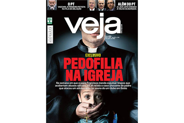 Capa de VEJA com reportagem sobre o abuso sexual de um garoto por um padre ocorrido em Caldas Novas (GO) (VEJA/Dedoc)