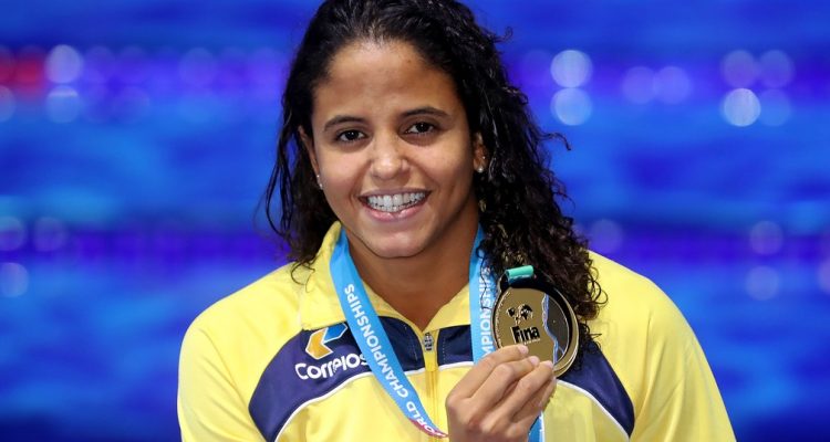 Etiene Medeiros ouro 50m costas mundial natação budapeste (Foto: Satiro Sodré/SSPress/CBDA)