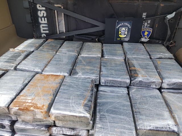 Foram apreendidos 86,600 quilos de cocaína em Presidente Prudente (Foto: Cedida/Polícia Militar).