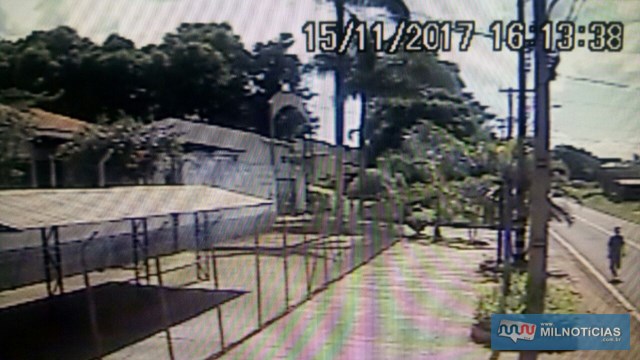 Imagens de circuito de segurança da empresa furtada flagraram ação do criminoso. Foto: POLÍCIA CIVIL /Reprodução