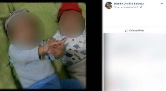 Um dos gêmeos morreu asfixiado embaixo de cobertor (Foto: Facebook/ Reprodução).