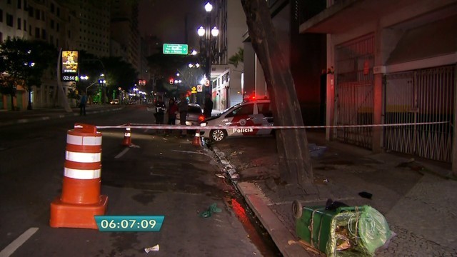 Local onde gari foi atropelado na Avenida São João, Centro de São Paulo, em 2015 (Foto: Reprodução/TV Globo).