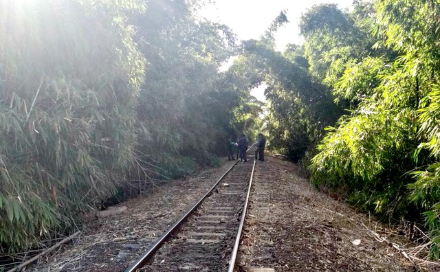 Policiais militares encontraram o jovem caído nos trilhos da ferrovia em Guaiçara (Foto: J. Serafim / Divulgação ).