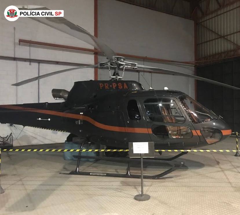PC apreende helicóptero usado por facção criminosa no Ceará foi apreendido pela Polícia Civil paulista . fotos: Deic - eov (c)
