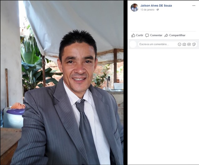 Jailson Alves de Souza, de 43 anos, foi morto na quarta-feira (7) (Foto: Facebook/Reprodução).