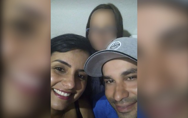 PM, esposa e filha em foto (Foto: Reprodução/Arquivo pessoal).