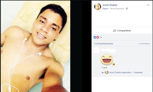 Jovem foi morto a tiros em Sidrolândia (MS) no meio da rua (Foto: Facebook/Reprodução).