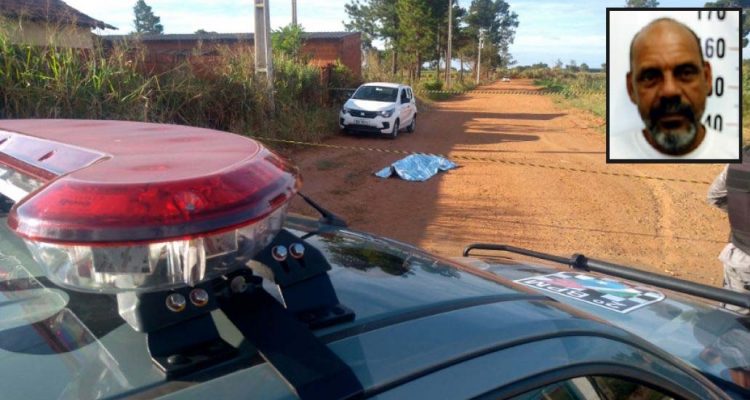 César Luiz de Oliveira de 55 anos, conhecido como “Cezinha” (detalhe), foi executado a tiros na tarde de domingo  (15). Foto: Celso Daniel/Patrulha News