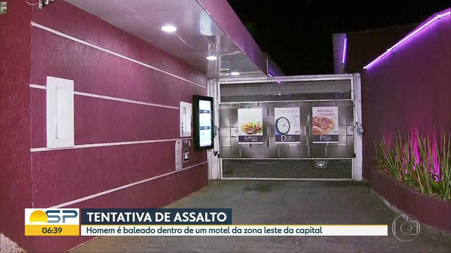 Tentativa de assalto em motel tem tiroteio e suspeito morre (Foto: Reprodução TV Globo).