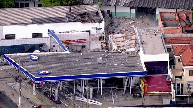 Explosão em posto de combustíveis na Zona Norte de SP (Foto: Reprodução/TV Globo).