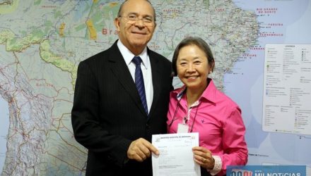 Prefeita Tamiko Inoue com o ministro-chefe da Casa Civil da Presidência da República, Eliseu Padilha. Foto: Secom/Prefeitura