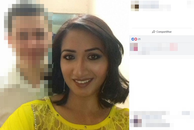 Suellen Cotrim e o marido estavam indo para a praia quando aconteceu o acidente (Foto: Reprodução/Facebook).