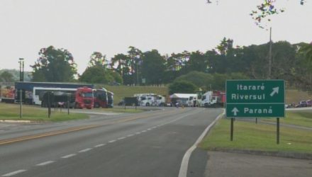 Caminhoneiro de 66 anos morreu atropelado em rodovia de Itararé (Foto: Leonardo Zamignani/TV TEM).