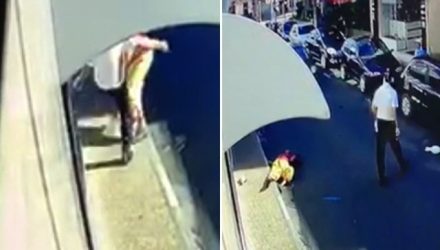 Imagens mostram agressão de motorista a palhaço de rua em Mogi Guaçu (Foto: Arte/G1).