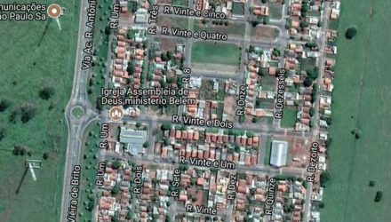 O roubo do revólver do agente penitenciário aconteceu na rua 7 do bairro Nova Iorque, em Castilho. Foto: Google Maps/Reprodução