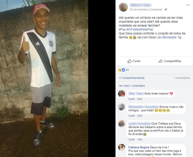 Torcedor da Ponte Preta, Leonardo Bernardes foi morto após confronto de torcidas neste sábado (5) (Foto: Reprodução/Facebook).