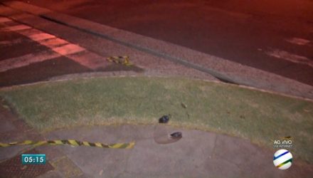 Local do acidente com morte em Campo Grande (Foto: Reprodução/TV Morena).