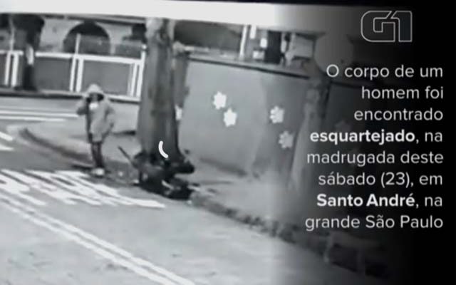 Carrinho de mão com um corpo é deixado em rua da Grande SP. Foto: Reprodução G1