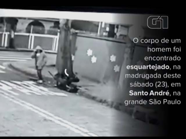 Carrinho de mão com um corpo é deixado em rua da Grande SP. Foto: Reprodução G1