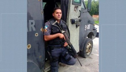 O PM Douglas Fontes foi morto em Duque de Caxias na madrugada desta quinta-feira (7) (Foto: Reprodução/ TV Globo).