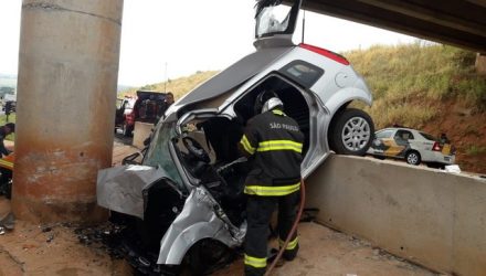 Acidente foi na SO-425, em Indiana (Foto: Corpo de Bombeiros).