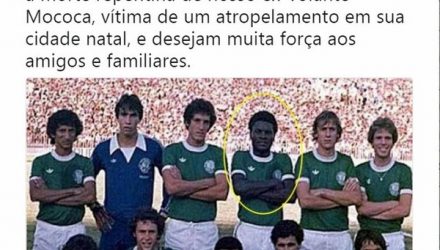 Palmeiras lamentou morte de Mococa nas redes sociais (Foto: Reprodução / Twitter).