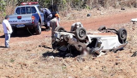 Acidente matou quatro pessoas da mesma família na MT-326, zona rural de Canarana (Foto: O Pioneiro).