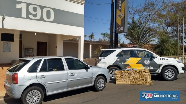 A droga, dividida em 264 tabletes, estava escondida em um veículo Gol com placas de Campinas. Foto: DIVULGAÇÃO