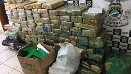 Polícia apreendeu 1,2 tonelada de maconha escondida em caminhão adulterado (Foto: Polícia Civil/Divulgação).