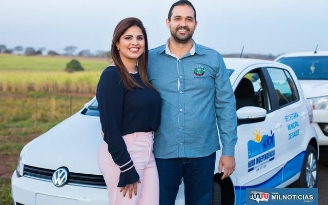 Prefeita Thauana Duarte e o secretário Thiago Joanini. Foto: Assessoria de Comunicação