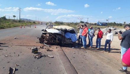 Acidente na BR-163, entre as cidades de Peixoto de Azevedo e Matupá, matou uma pessoa (Foto: Claudia Godinho/Olhar Cidade).