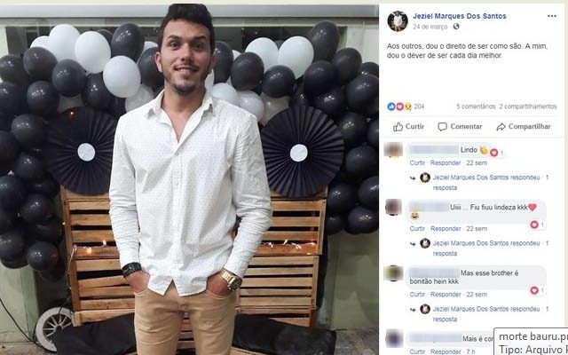 Jovem de 23 anos morre em acidente de moto em Bauru (Foto: Reprodução/Facebook).