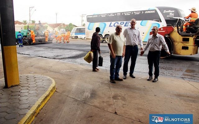 Pátio de manobras do terminal rodoviário recebe melhorias. Foto: Secom/Prefeitura