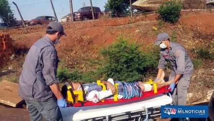 Jovem foi socorrido com escoriações diversas pelo corpo, além de suspeita de fratura no nariz. Foto: MANOEL MESSIAS/Agência