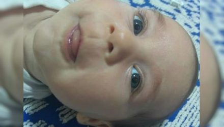 Bebê Michel, de 6 meses, que morreu com tiro no peito em Luziânia; pai foi preso suspeito do crime — Foto: Reprodução/TV Anhanguera.