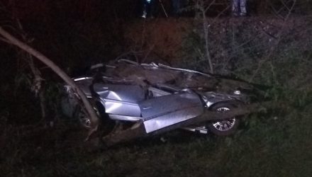 Carro de policial civil capotou em estrada vicinal entre Marapoama e Elisário (Foto: Arquivo Pessoal)